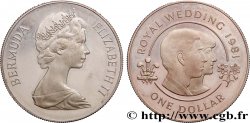 BERMUDES 1 Dollar Proof Elisabeth II / Mariage du prince Charles et de lady Diana 1981 