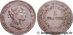 ITALY - PRINCIPALTY OF LUCCA AND PIOMBINO - FELIX BACCIOCHI AND ELISA BONAPARTE 5 Franchi 1807 Florence