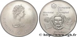 CANADA 10 Dollars JO Montréal 1976 tête de Zeus 1974 