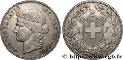 SWITZERLAND 5 Francs Helvetia 1892 Berne