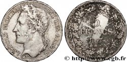 BELGIQUE 5 Francs Léopold Ier tête laurée 1847 