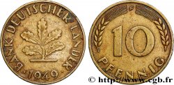 ALLEMAGNE 10 Pfennig “Bank deutscher Länder” 1949 Stuttgart - F TTB 