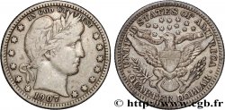 UNITED STATES OF AMERICA 1/4 Dollar Barber 1907 Philadelphie