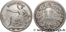 SWITZERLAND - HELVETIC CONFEDERATION 1 Franc Helvetia assise 1850 Paris