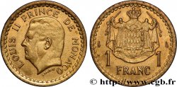 MONACO 1 Franc Louis II / armes (1943) Paris