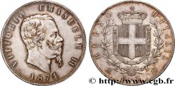 ITALIE 5 Lire Victor Emmanuel II 1874 Milan