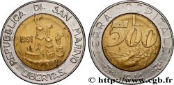 SAN MARINO 500 Lire carrier / Saint Marin recevant le mont Titano 1994 Rome - R