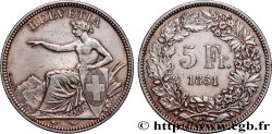 SUISSE - CONFEDERATION 5 Francs Helvetia assise 1851 Paris