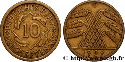 ALEMANIA 10 Reichspfennig gerbe de blé 1929 Karlsruhe - G