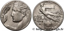 ITALY 20 Centesimi Italie / allégorie de la Liberté 1912 Rome - R