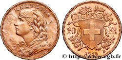 ORO, PALADIO Y PLATINO INVERSIÓN 20 Francs &nbsp;Vreneli&nbsp;  1915 Berne