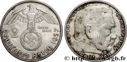 DEUTSCHLAND 2 Reichsmark Maréchal Paul von Hindenburg 1937 Muldenhütten - E SS 