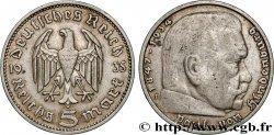 ALLEMAGNE 5 Reichsmark Maréchal Paul von Hindenburg 1935 Hambourg - J