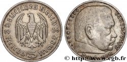 ALLEMAGNE 5 Reichsmark Maréchal Paul von Hindenburg 1936 Munich