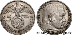 ALLEMAGNE 5 Reichsmark Maréchal Paul von Hindenburg 1937 Hambourg
