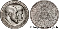 ALLEMAGNE - ROYAUME DE WURTTEMBERG - GUILLAUME II 3 Mark, Willem II et Charlotte 1911 