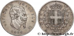 ITALIE 5 Lire Victor Emmanuel II 1874 Milan