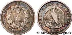 CHILI 20 Centavos Condor 1866 Santiago TB+ 