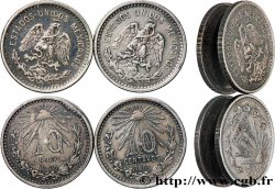 MEXICO 2 x 10 Centavos transformés en boutons de manchettes 1905 Mexico