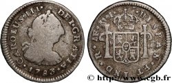 PERU - CHARLES III 1/2 Real  1783 Lima VF 