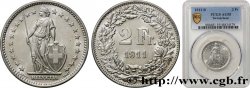 SWITZERLAND 2 Francs Helvetia 1911 Berne AU55 PCGS