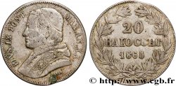 ITALIE - ÉTATS DU PAPE - PIE IX (Jean-Marie Mastai Ferretti) 20 Baiocchi an XX 1865 Rome