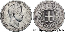 ITALIE - ROYAUME DE SARDAIGNE - CHARLES-ALBERT 5 Lire  1833 Gênes