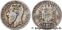 BELGIQUE 50 Centiemen (Centimes) Léopold II légende flamande 1898 