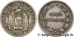 ÉQUATEUR 5 Centavos 1918 Philadelphie