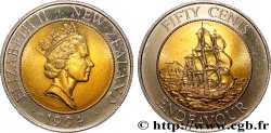NEW ZEALAND 50 Cents Elisabeth II / HMS Endeavour 1994 Royal Mint