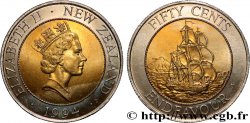 NUOVA ZELANDA 50 Cents Elisabeth II / HMS Endeavour 1994 Royal Mint