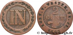 ALLEMAGNE - ROYAUME DE WESTPHALIE 2 Centimes monogramme Jérôme Napoléon 1809 Cassel