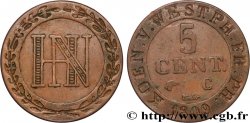 ALLEMAGNE - ROYAUME DE WESTPHALIE 5 Centimes monogramme de Jérôme Napoléon 1809 Cassel