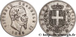 ITALIA - REINO DE ITALIA - VÍCTOR-MANUEL II 5 Lire 1865 Turin