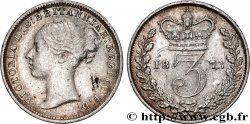 REINO UNIDO 3 Pence Victoria “Bun Head” 1873 