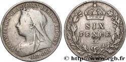 REINO UNIDO 6 Pence Victoria “Old Head” 1895 Londres