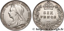 ROYAUME-UNI 6 Pence Victoria tête voilée 1897 