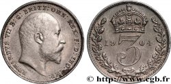 VEREINIGTEN KÖNIGREICH 3 Pence Edouard VII 1904 