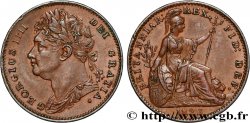 ROYAUME-UNI 1 Farthing Georges IV tête laurée 1823 