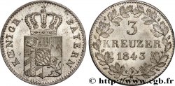 GERMANIA - BAVIERIA 3 Kreuzer Louis Ier de Bavière 1843 Munich