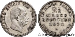 GERMANY - PRUSSIA 2 1/2 Silbergroschen (1/12 Thaler) Guillaume 1870 Berlin