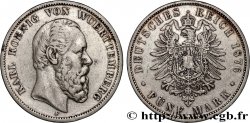 ALLEMAGNE - WURTEMBERG 5 Mark Charles 1876 Stuttgart