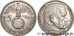 DEUTSCHLAND 5 Reichsmark Maréchal Paul von Hindenburg 1939 Berlin