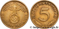 ALLEMAGNE 5 Reichspfennig aigle surmontant une swastika 1938 Munich - D