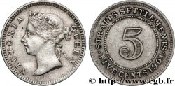 MALAISIE - ÉTABLISSEMENTS DES DÉTROITS 5 Cents Victoria 1901 Bombay