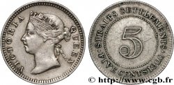 MALASIA - COLONIAS DEL ESTRECHO 5 Cents Victoria 1900 Bombay