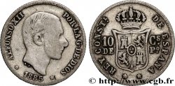 FILIPINAS 10 Centimos de Peso Alphonse XII 1885 Manille