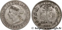 CEYLON 50 Cents Victoria 1895 