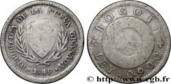 COLOMBIA 2 Reales Nueva Granada 1849 Bogota (Santa Fe de Bogotá) BC 