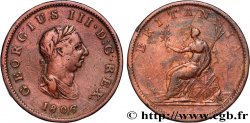 UNITED KINGDOM 1/2 Penny Georges III tête laurée 1806 Soho VF 